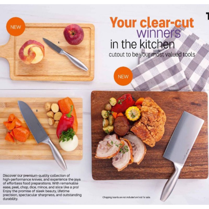 Tupperware PRO ASIAN PARING , SANTOKU OR CLEAVER Knife Shopee Philippines