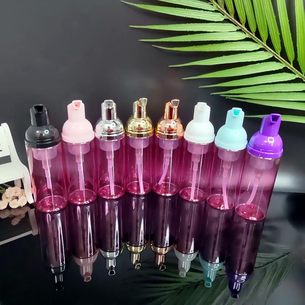 10 Buah 60ml Transparan Merah Muda Botol Plastik Sabun Mousse