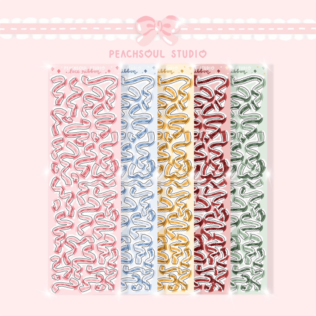 Lace Ribbon Confetti Polco Deco Glitter + Holo Vinyl Sticker Sheet by ...