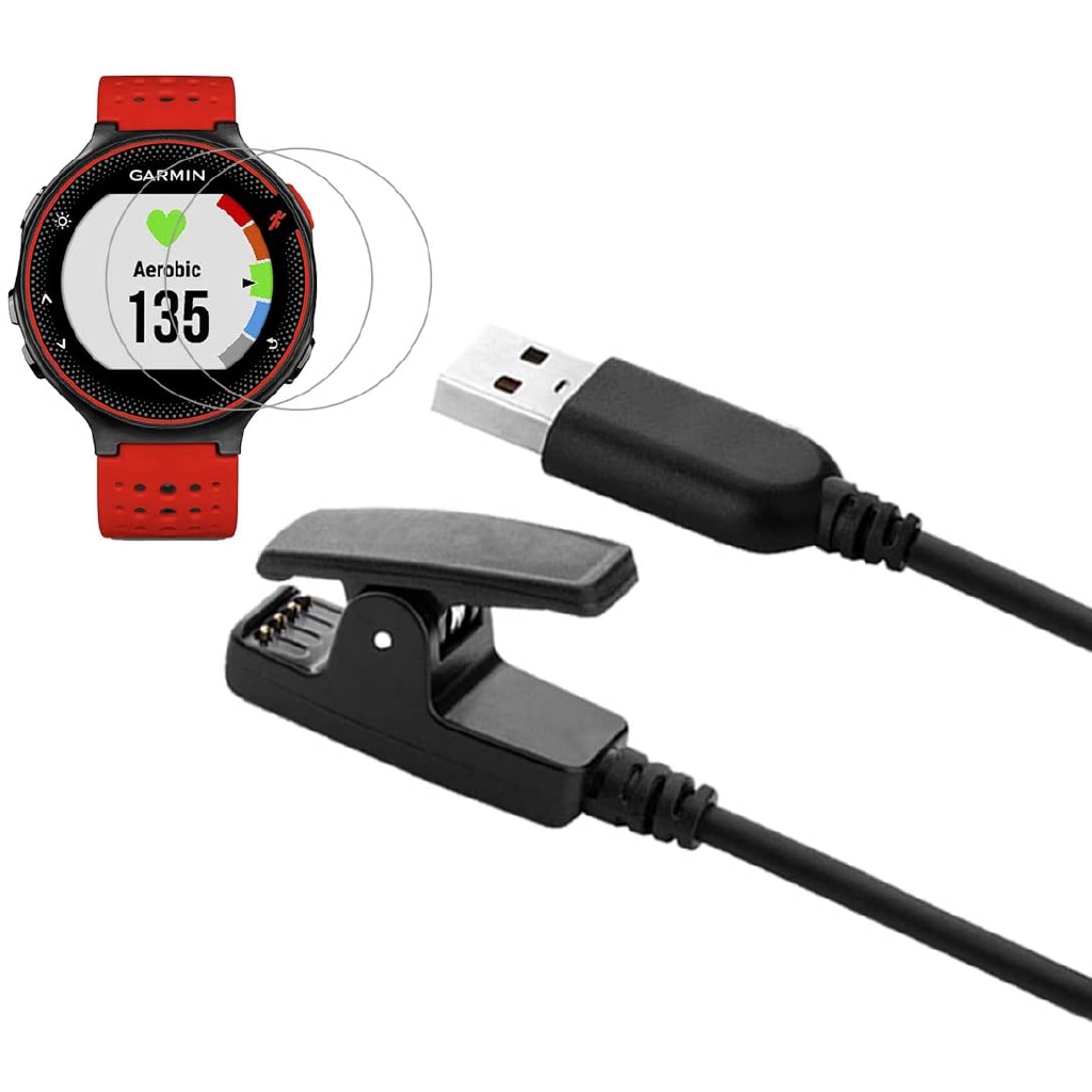 Garmin Forerunner 235 Charger Foreunner 230 630 Charging Cable Data Sync 2Pcs Free HD Tempered Glass Screen Protector Shopee Philippines