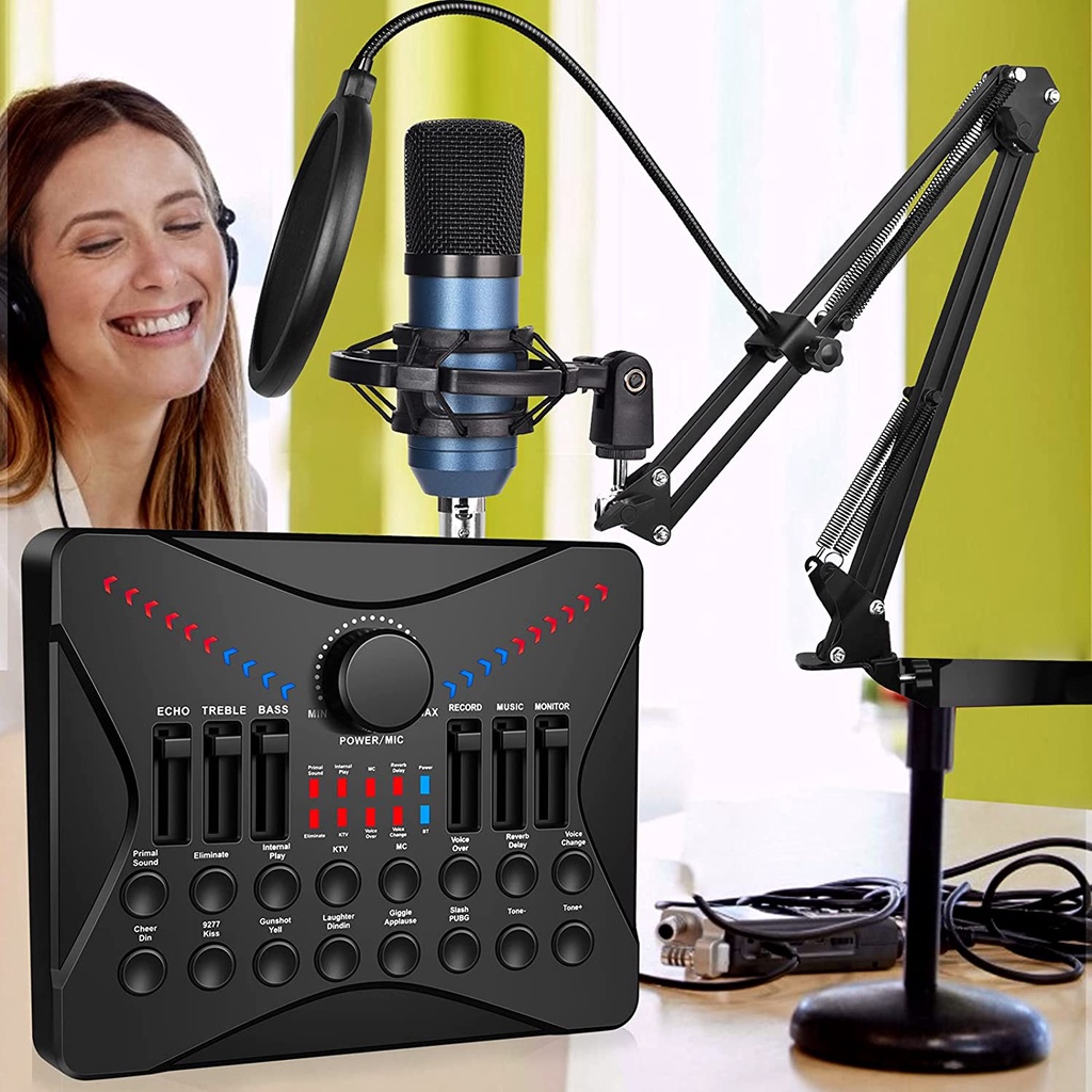 UC02 Live Sound Card Podcasting Mixer, Sound Card Bluetooth Sound