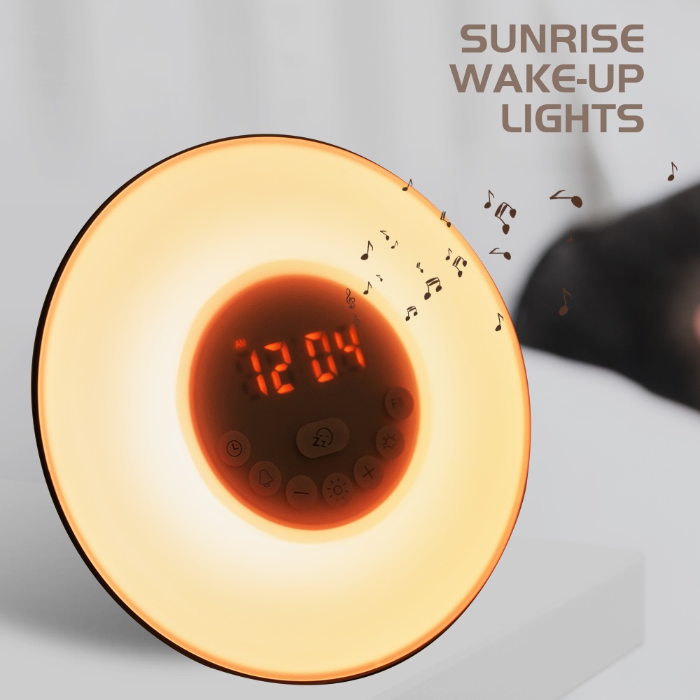 Wake Up Light Alarm Clock Sunrise/Sunset Simulation Luminous Digital