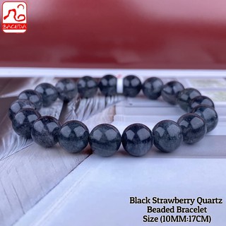 Baceda Natural Crystals Black Strawberry Quartz Bracelet a