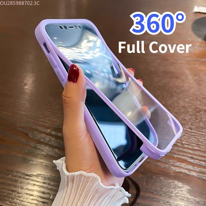 360 Full Body Front+Back Clear Phone Case For iP 11 12 13 Mini Pro 7 8 ...