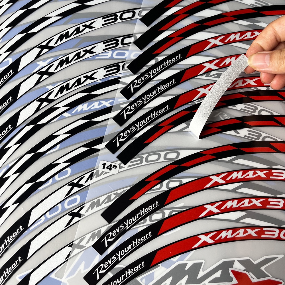 Reflective Motorcycle Wheel Rim Sticker Scooter Rim Decals for Yamaha ...