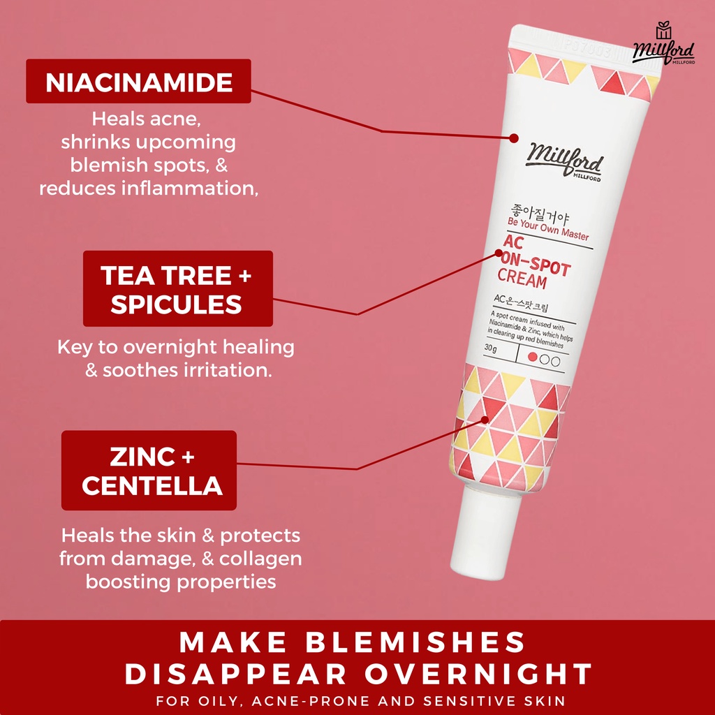 [Millford] AC On-Spot Cream | KILL Blemish overnight! | acne-prone ...