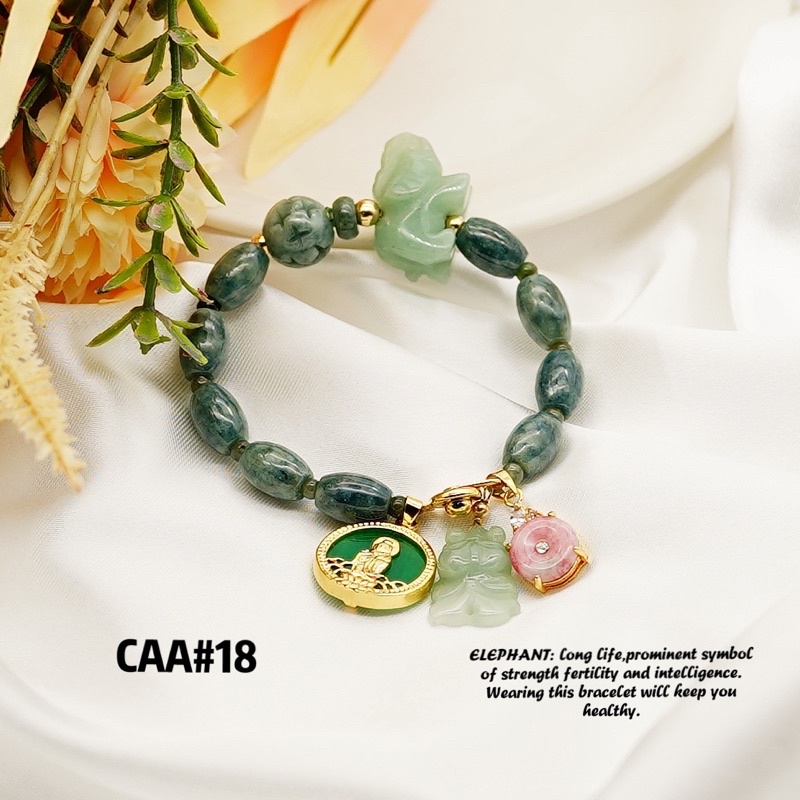 lucky charm Jade elephant bracelet(CAA18) Shopee Philippines