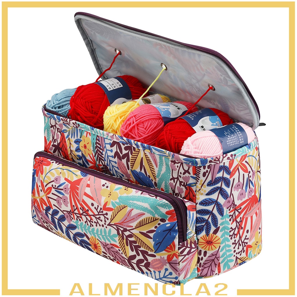 [ALMENCLA2] Knitting Bag Organizer Crochet Tote Bag Storage for DIY ...