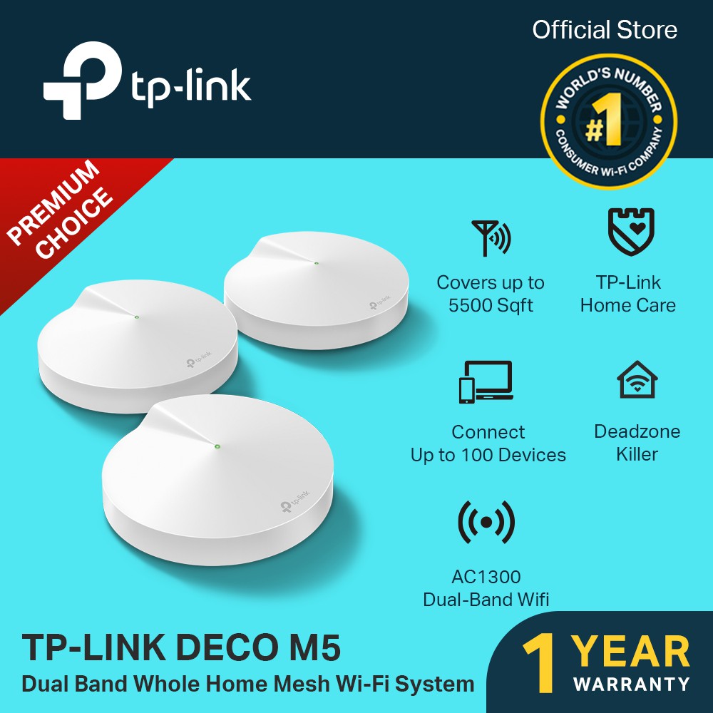 TPLink Deco M5 (3PACK) AC1300 Whole Home Mesh WiFi System Router Shopee Philippines