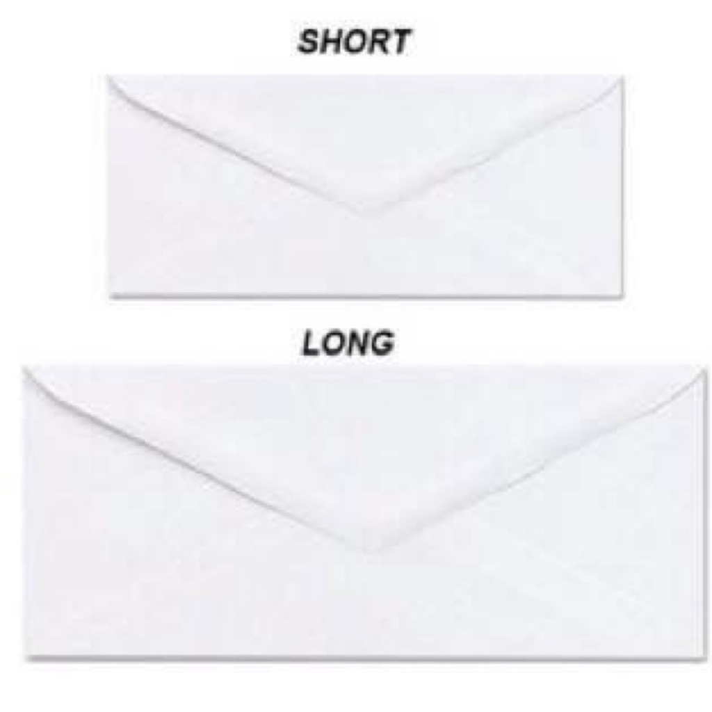 White envelope/sobre short and long -sold per 50pcs | Shopee Philippines