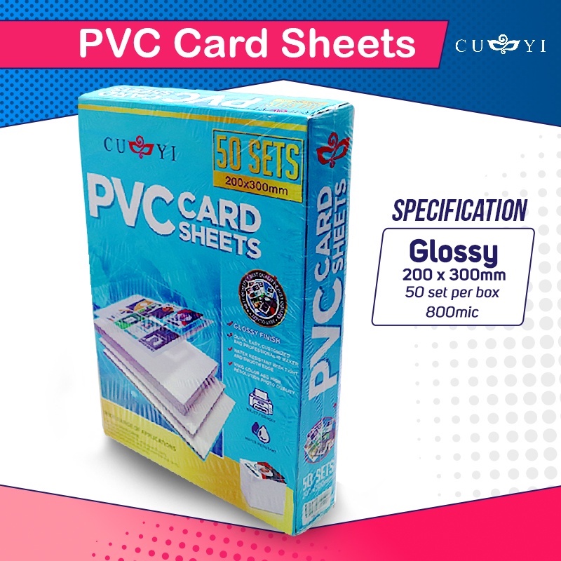 CUYI PET Sheet CUYI PVC Sheet A4 Size For ID Making Bag Tag