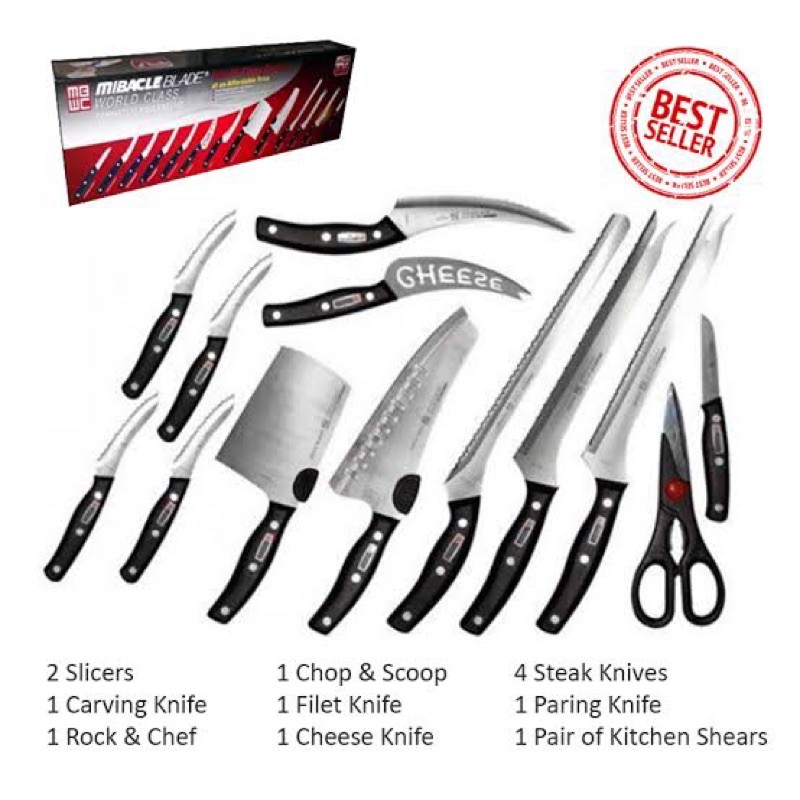  Miracle Blade IV World Class Professional Series 13 Piece  Chef's Knife Collection and 8 IV World Class Steak Knives: Home & Kitchen