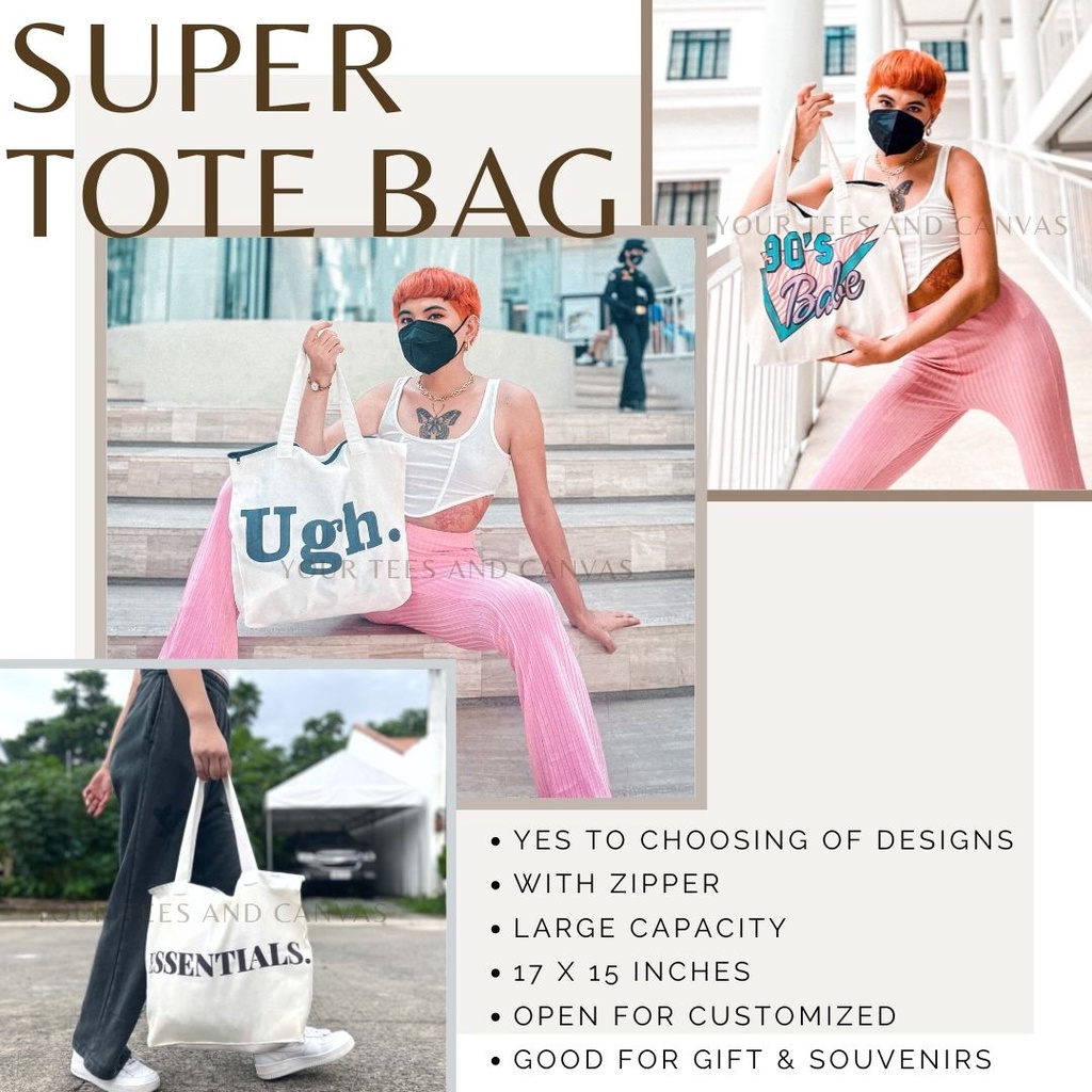 NEGOSYO BUNDLE CANVAS TOTE BAG / RESELLER PACKAGE / WITH ZIPPER / SLING