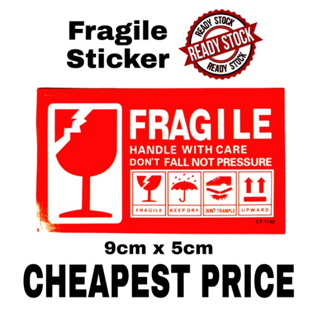 Fragile Sticker 9CM X 5CM Don't Fall Handle With Care | Shopee Philippines
