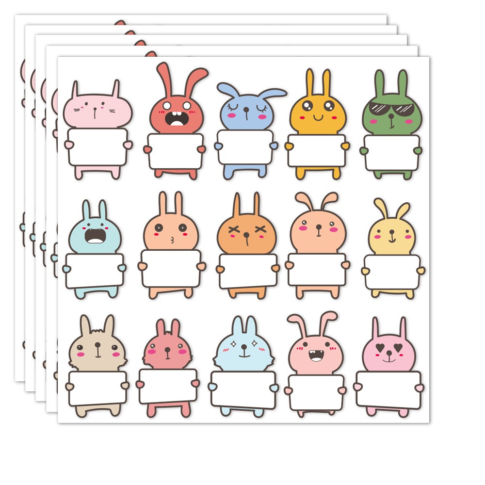 150 Pcs Cute rabbit Stickers 15 Designs Blank Stickers For Schools ...
