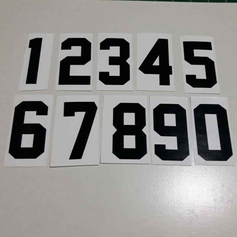 Numbers 0 to 9 Sticker Decal 2.7 inches height Black or White | Shopee ...