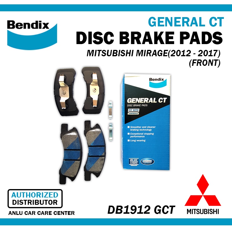 BENDIX FRONT BRAKE PADS SET for MITSUBISHI MIRAGE G4 HATCHBACK (2012