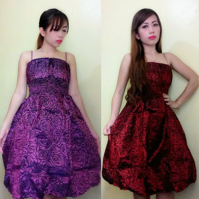 BALLOON TYPE PROM FLORAL SHORT GOWN/DRESS | Shopee Philippines
