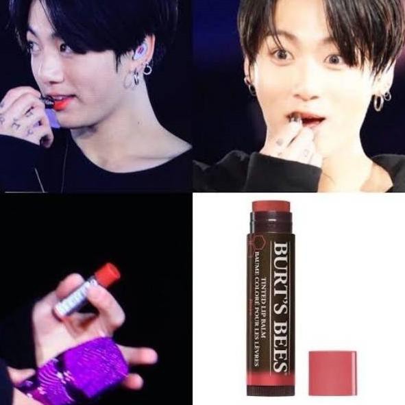 Burt's Bees Tinted Lip Balm BTS Jungkook burt burts hibiscus rose