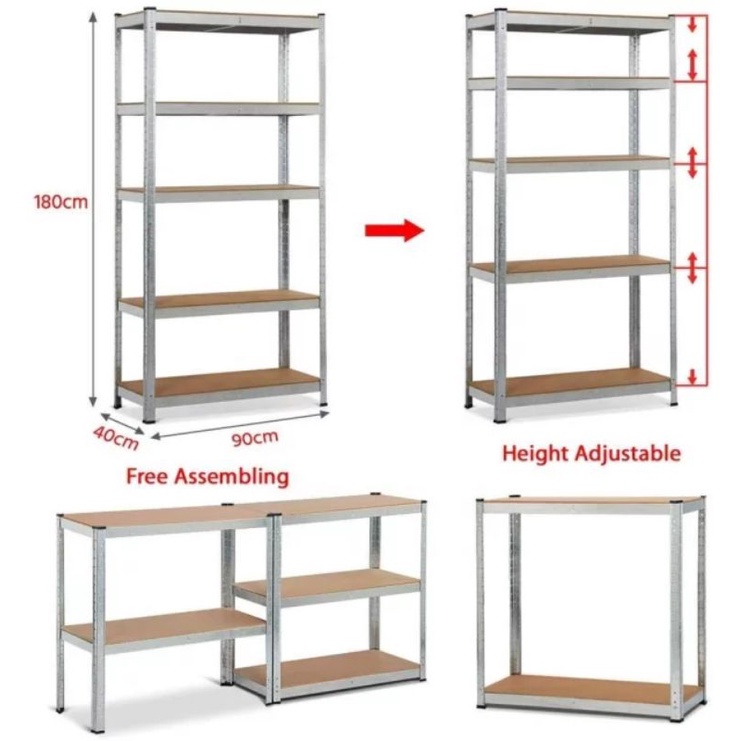 White Boltless Rack - 6ft x 3ft x 16