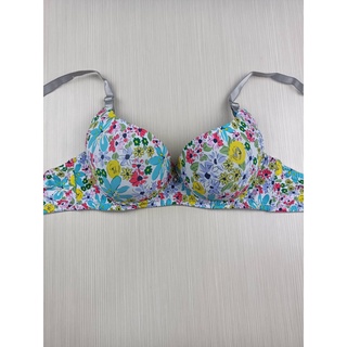 1pc Plus Size Women's Lace Floral Push Up Bra Without Padding And