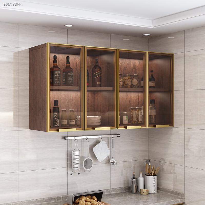 50 discount♨Kitchen wall glass door solid wood