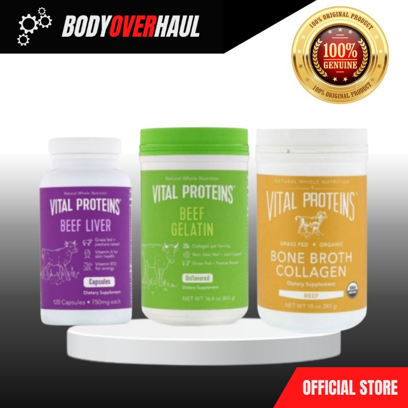 Body Overhaul PH I Vital Proteins, Beef Liver Collagen Gelatin Bone