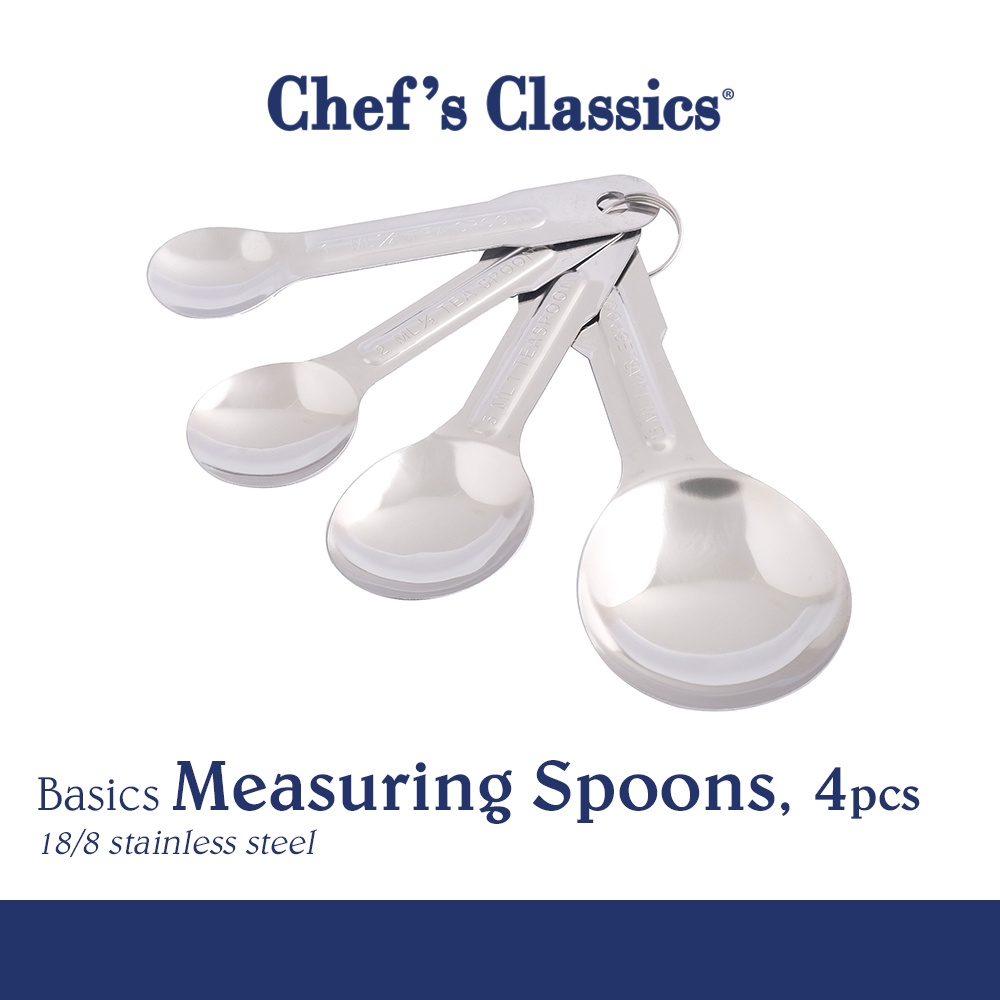 Chef's Classics Basics Stainless Steel Measuring Spoons, 4pcs