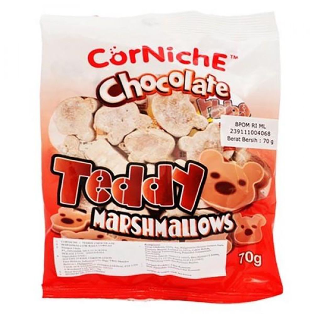 Corniche Teddy Choc & Vanilla Marshmallows 70g Chocolate Marshmallow