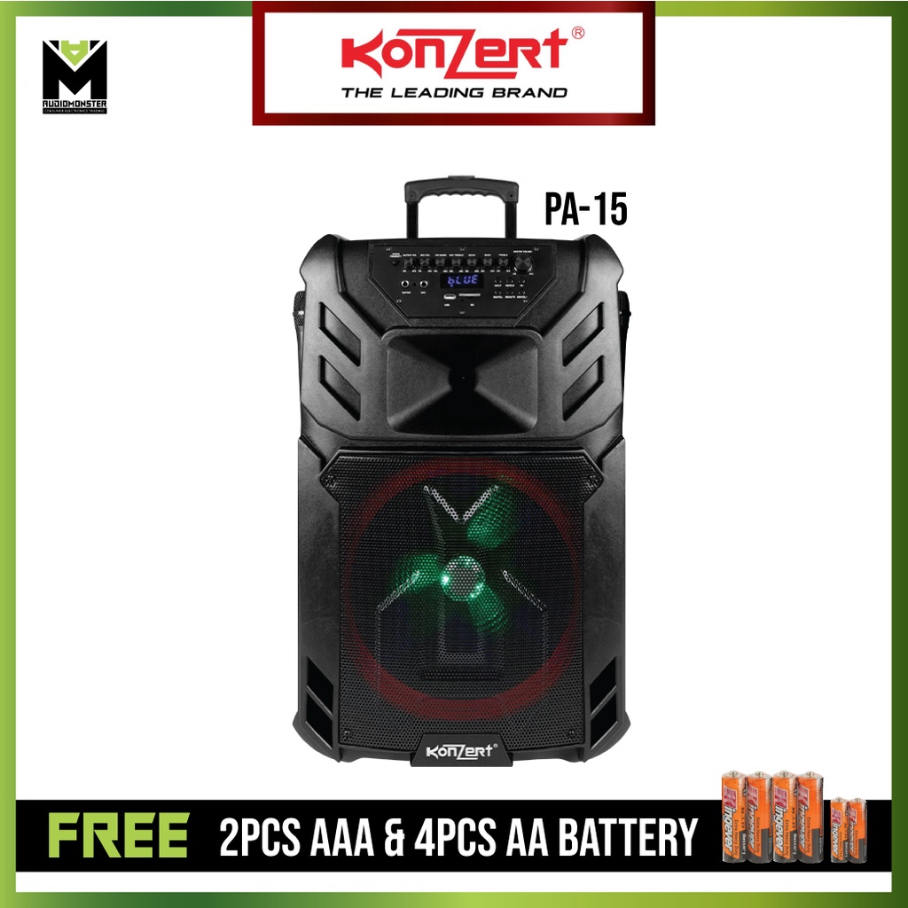 Konzert PA 15 15 Inch 500W Portable Trolley Speaker With USB SD FM   Dec836701b0ab5d51ff51a72ee9105e3