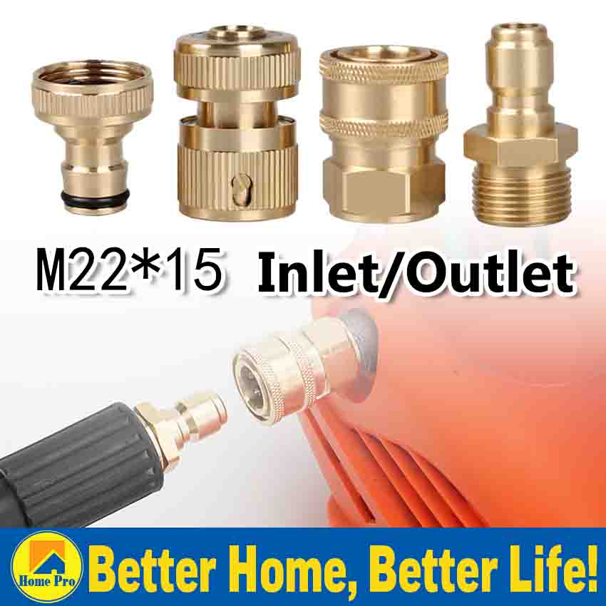 Brass Adapter Inlet/Outlet High Pressure Washer Car Washer M22 to G3/8 ...
