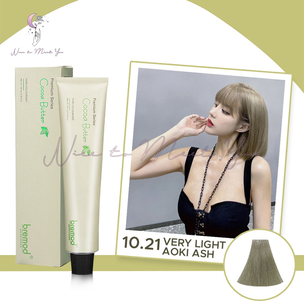 Bremod Premium Series Cocoa Butter Hair Color Set 10.21 Very Light Aoki ...