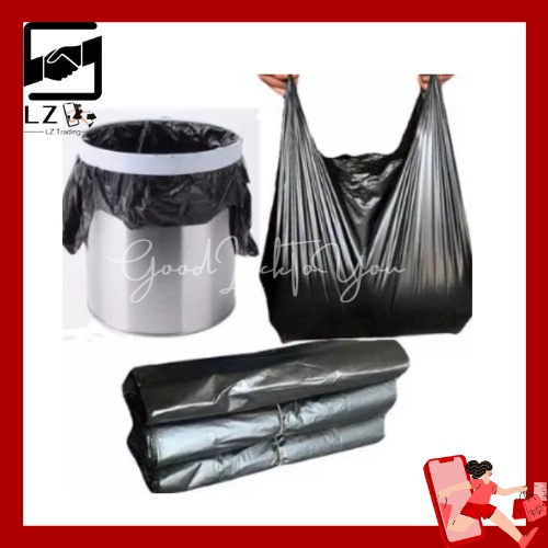 Elastic Plastic Trash Bag Black Disposable Thickened Home Trash Bag For