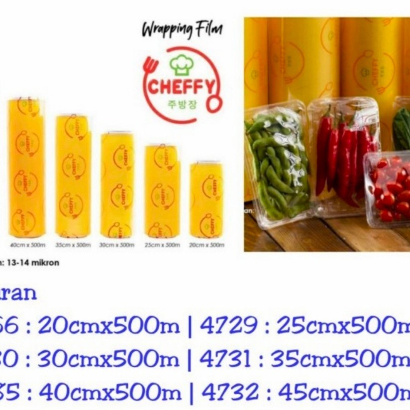 Cheffy WRAPPING ROLL 20cm x 500 Meters Plastic WRAP Packaging Food