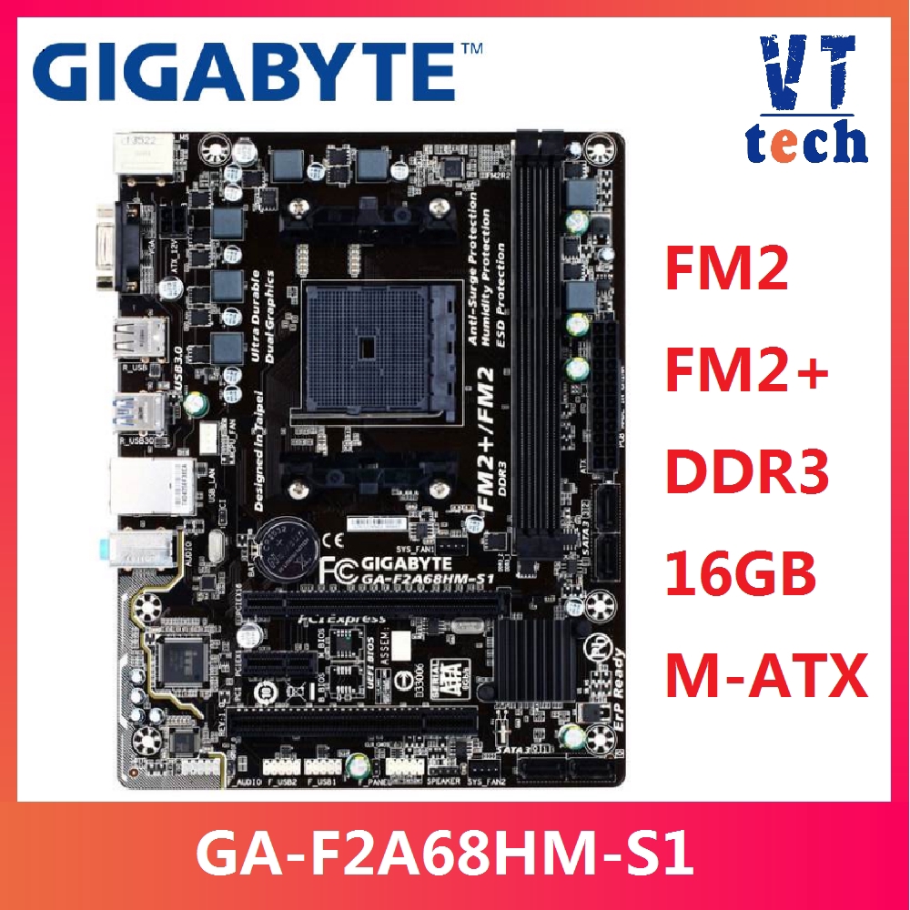 Gigabyte GAF2A68HMS1 FM2 FM2+ motherboard suppport a8 7680k DDR3 Socket FM2 A68HM A55 A68 A58