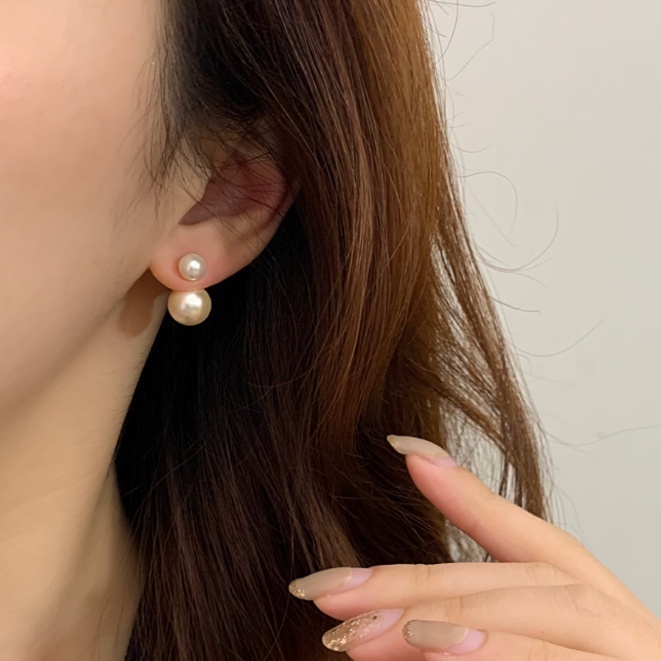 High quality spot front and rear size pearl earrings Japanese and