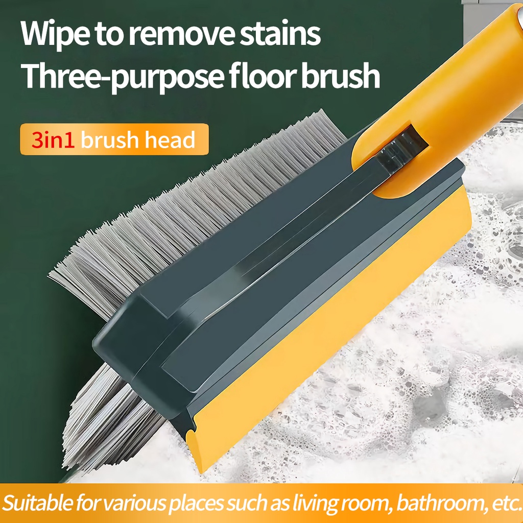 1pc V Shaped Crevice Brush Bathroom Long Handle Brush Floor Brush