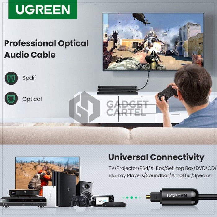 Ugreen Optical Toslink Digital Audio Cable Fiber Optic Cable