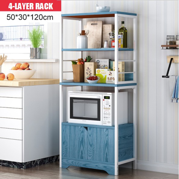 Multi-Layer Wood Rack Kitchen Cabinet Storage Rack Microwave Dish Rack ...