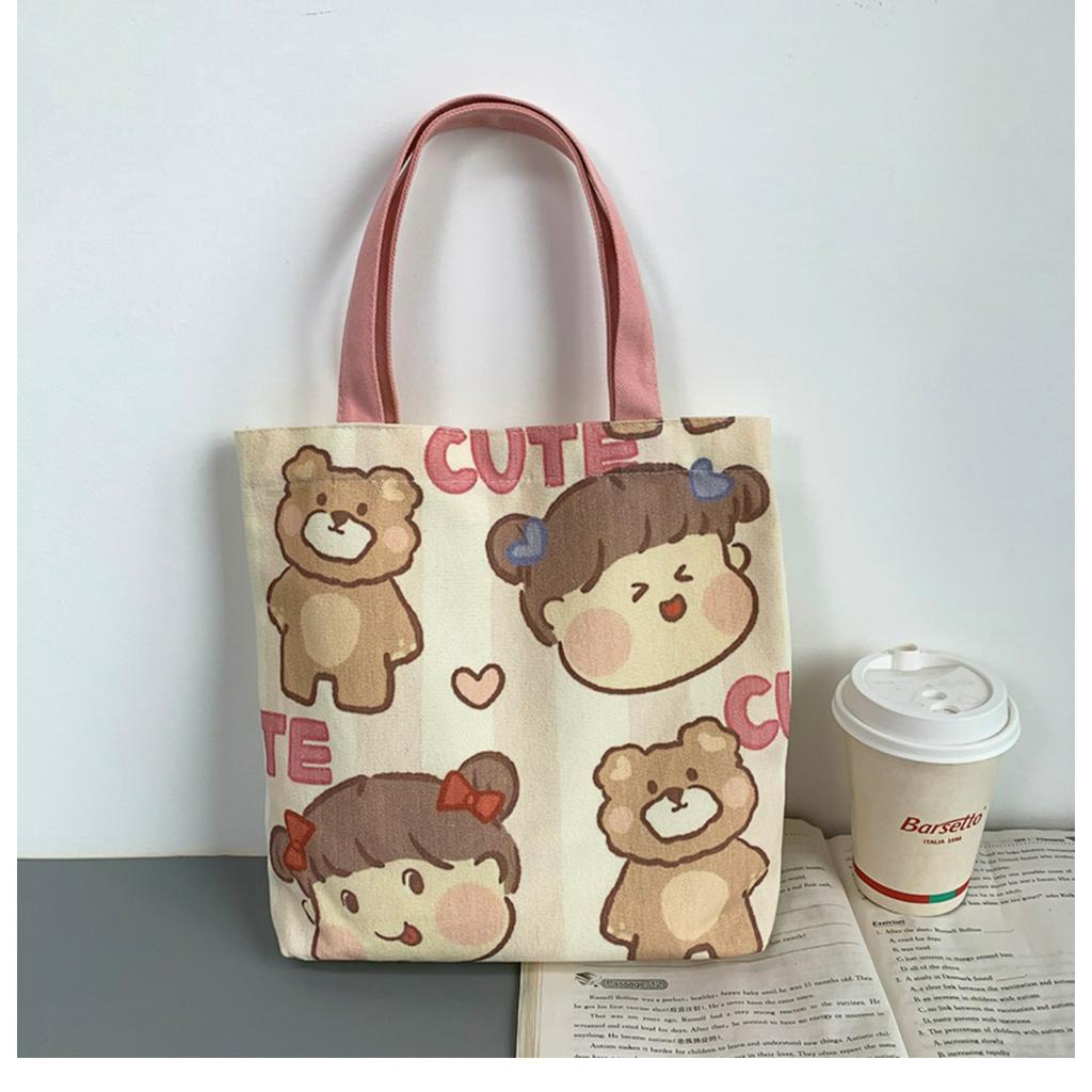 Canvas Tote Bag Shopping Bag Small Cloth Bag Lunch Box Bag Shopee