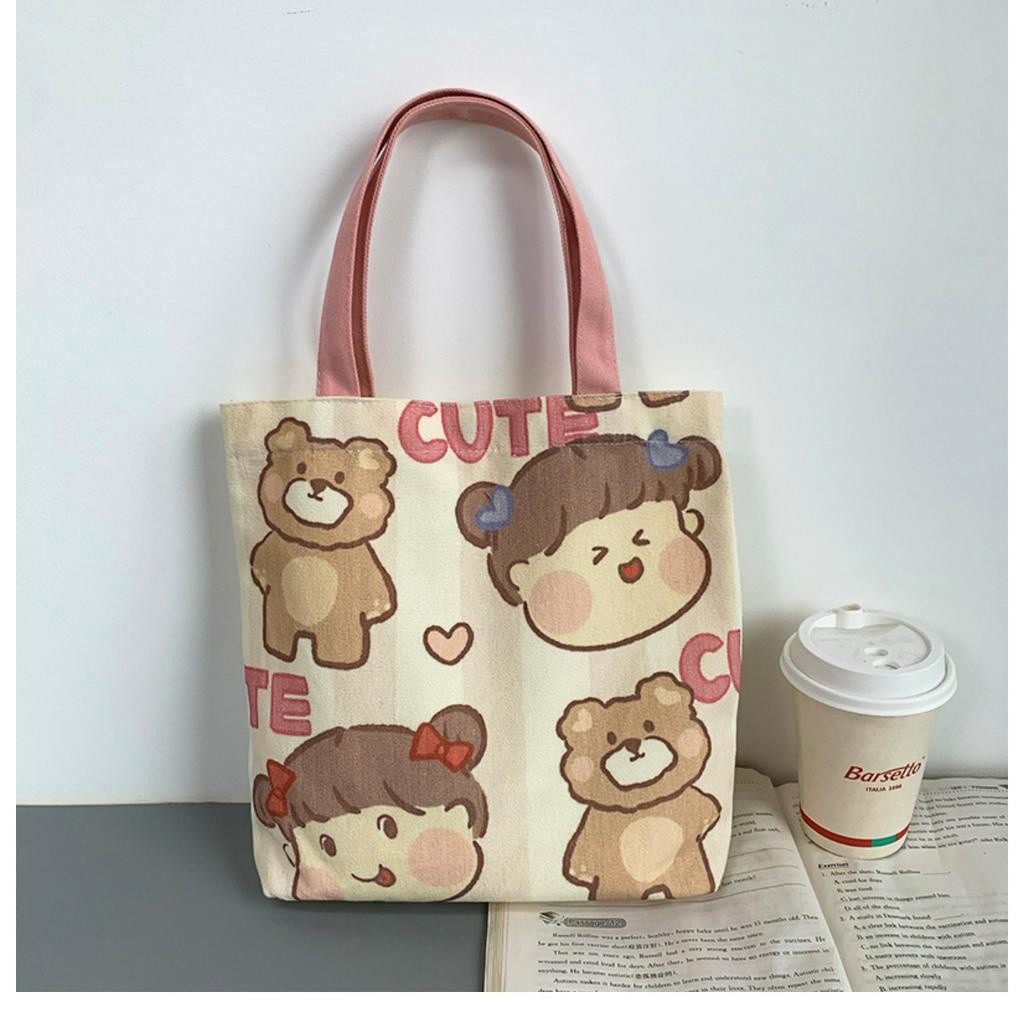 Canvas Tote Bag Shopping Bag Small Cloth Bag Lunch Box Bag | Shopee ...