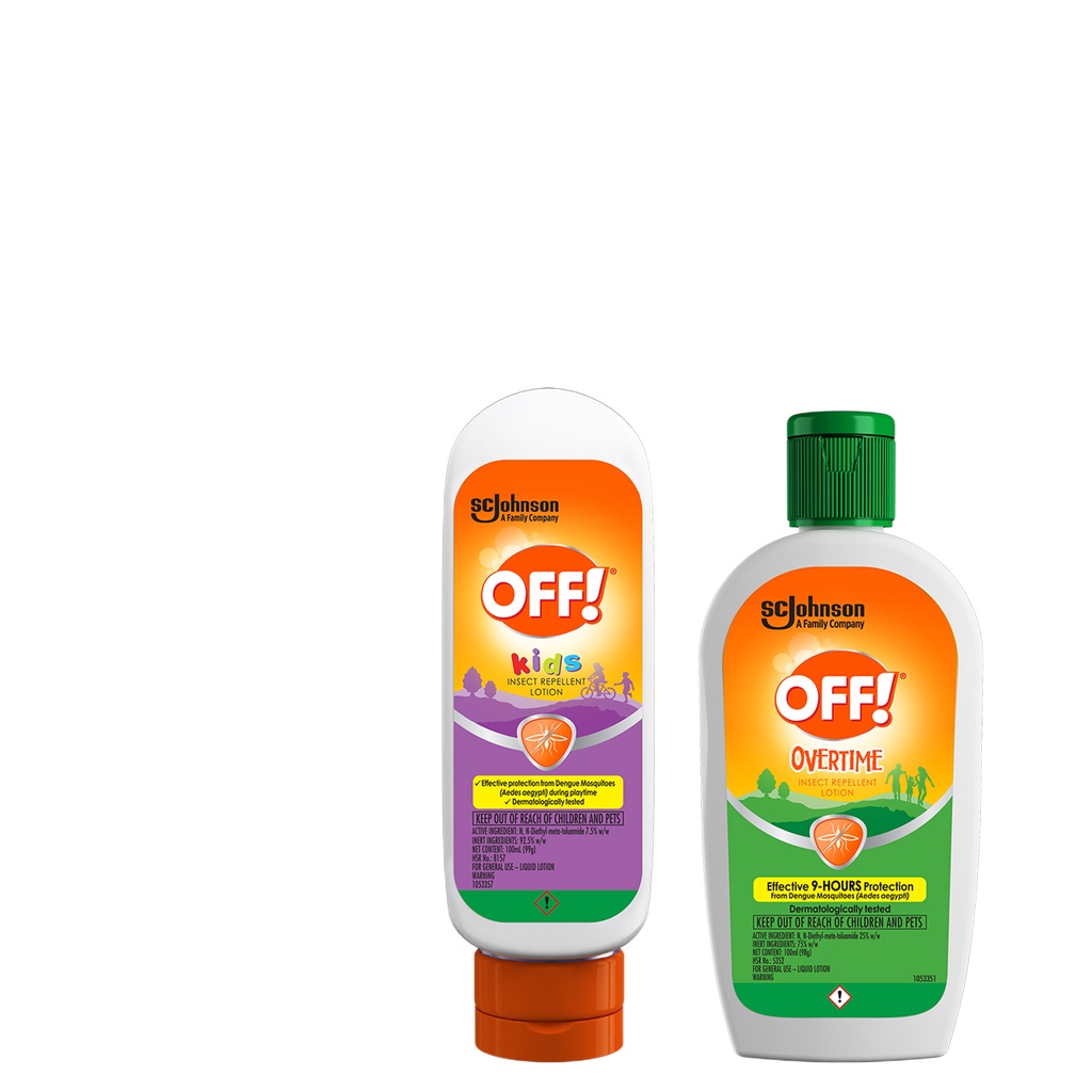 OFF! Mosquito Repellent Lotion Overtime & Kids Set (100ml x 2