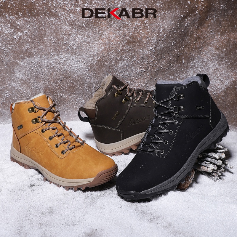 DEKABR Classic Winter Warm Men Boots Working Leather Outdoor Snow Boots Handmade Waterproof Ankle Boots size 39 48 Shopee Philippines