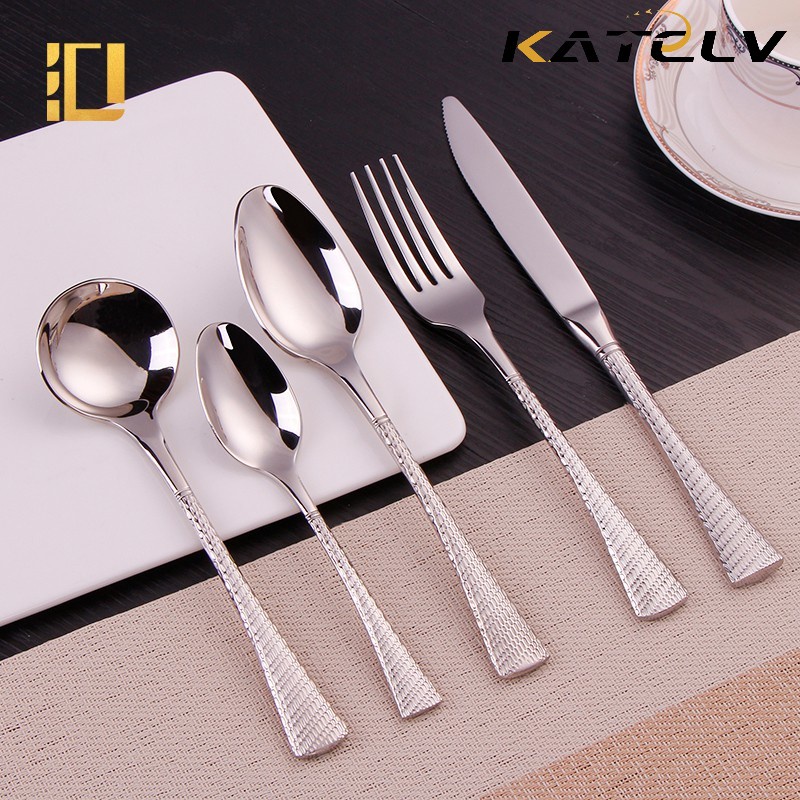KATELV Unique Design Flatware Tableware Silver Set Stainless Steel ...