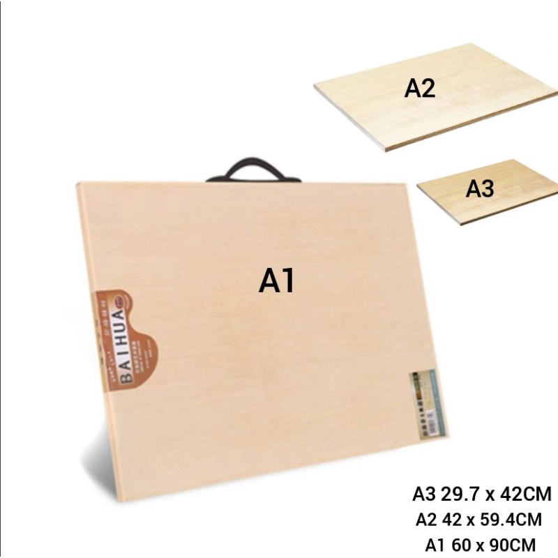 Wooden Technical Sketching Drafting Drawing Board (A1 With Handle)& (A2/ A3 Without Handle