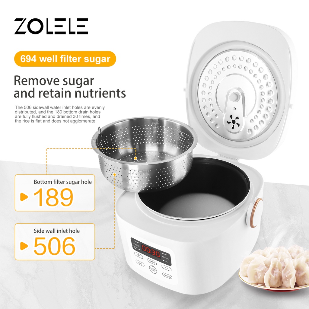 ZOLELE ZB500 Low Sugar Rice Cooker Smart Hot Pot Rice Cooker 3L Multi