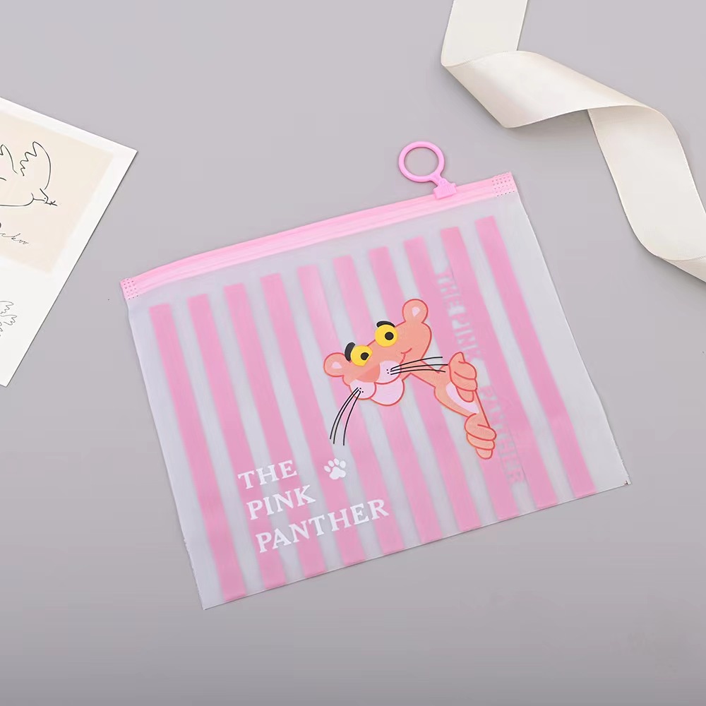 Cartoon transparent cute Unicorn file Pink Leopard Bag student storage ...