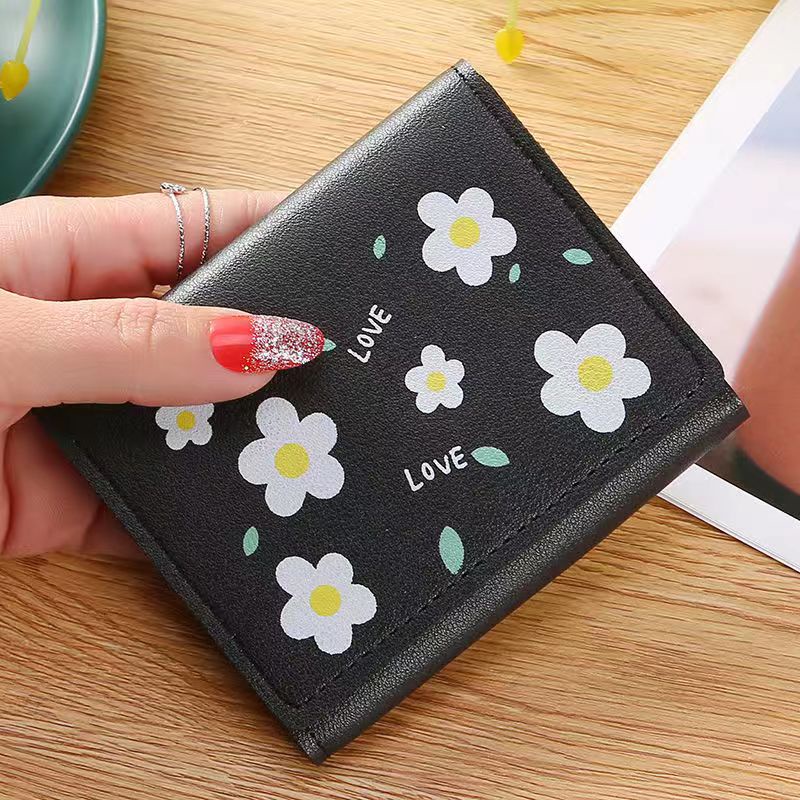 vita Korean Cute Flower Leather Wallet Fashion Women Wallets Card ...