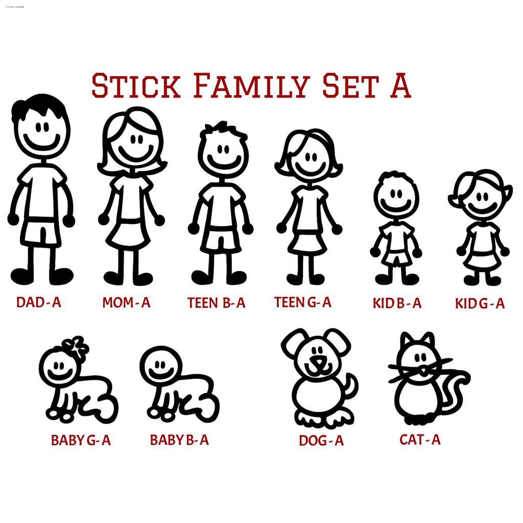 car decalcar accessories▥۞Stick Family Car Decal Stickers | Shopee  Philippines