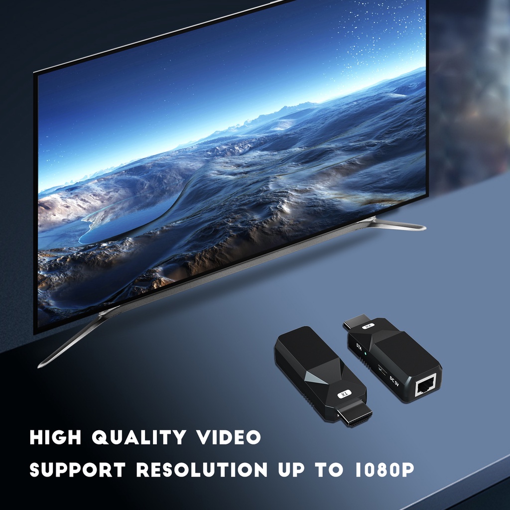 PWAY 50m HDMI Extender 1080P60HZ HDMI To RJ45 Extend Audio Video Over ...